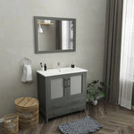 Vanity Art - Westmount 36" Single Sink Bathroom Vanity Set with Sink and Mirror (Ceramic Top)