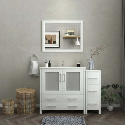 Vanity Art - Westmount 48" Single Sink Bathroom Vanity Set with Sink and Mirror - 2 Side Cabinet