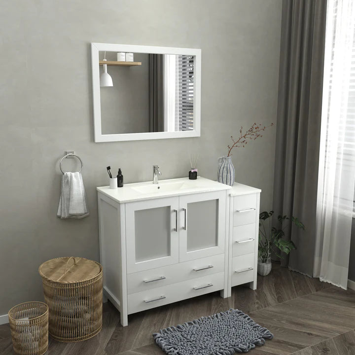 Vanity Art - Westmount 48" Single Sink Bathroom Vanity Set with Sink and Mirror - 2 Side Cabinet