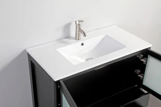 Vanity Art - Westmount 36" Single Sink Bathroom Vanity Set with Sink and Mirror (Ceramic Top)