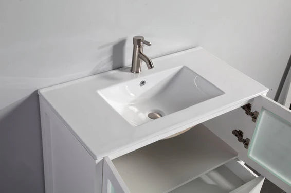 Vanity Art - Westmount 36" Single Sink Bathroom Vanity Set with Sink and Mirror (Ceramic Top)
