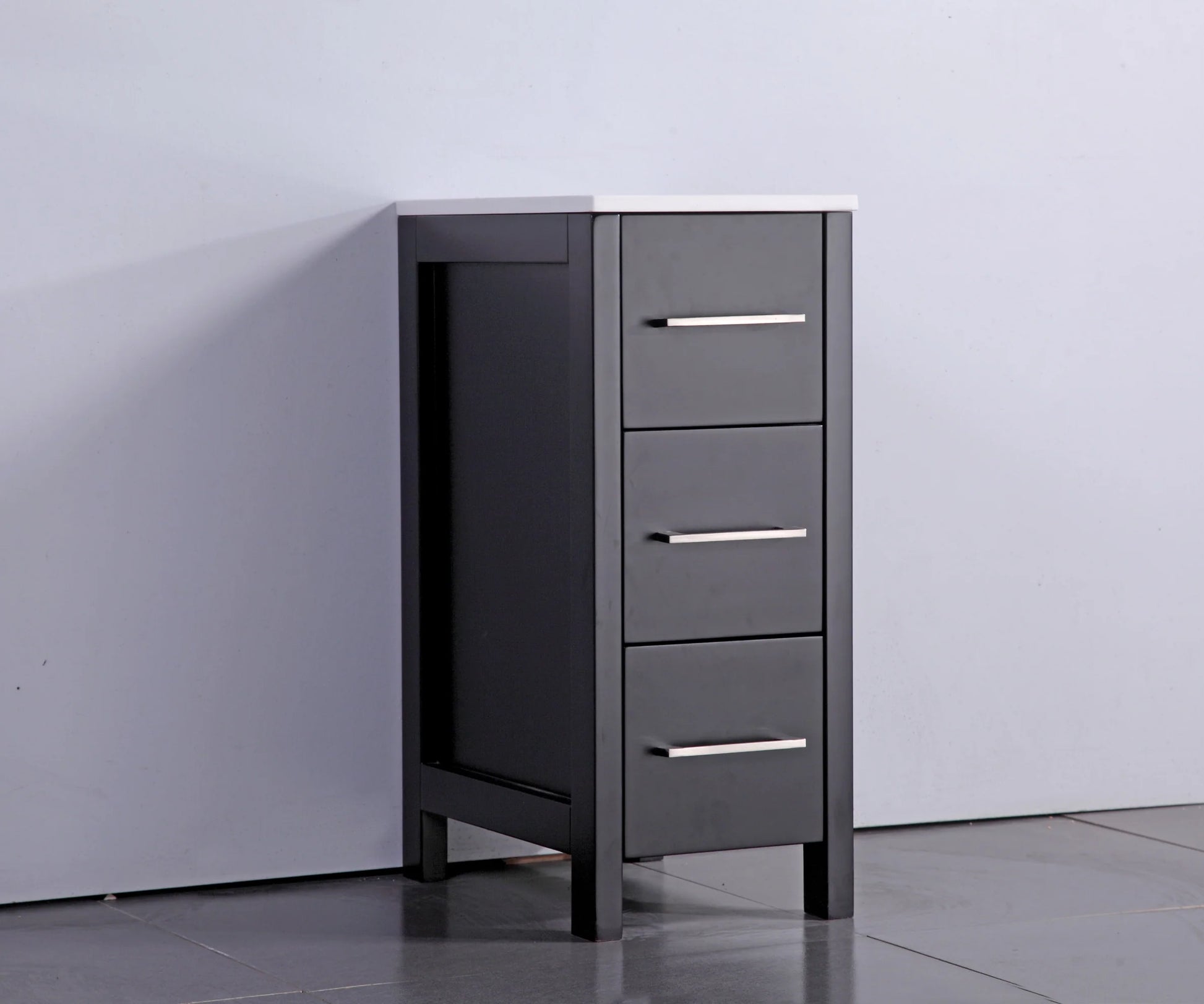 Vanity Art - Bristol 84" Double Vessel Sink Bathroom Vanity Set with Sinks and Mirrors - 1 Side Cabinet