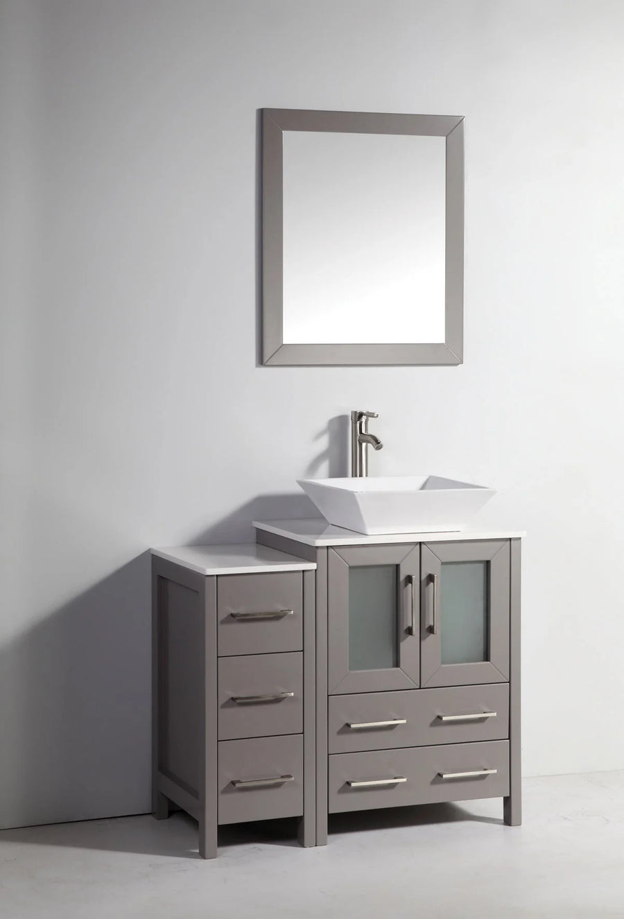 Vanity Art - Westmount 36" Single Sink Bathroom Vanity Set with Sink and Mirror - 1 Side Cabinet