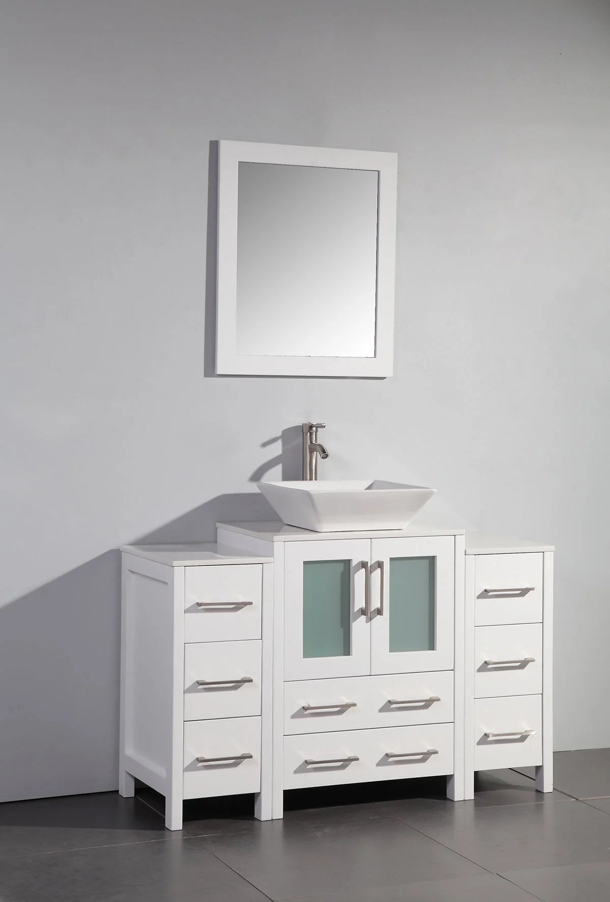 Vanity Art - Westmount 48" Single Sink Bathroom Vanity Set with Sink and Mirror - 2 Side Cabinet