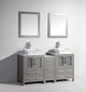 Vanity Art - Bristol 60" Double Vessel Sink Bathroom Vanity Set with Sink and Mirror