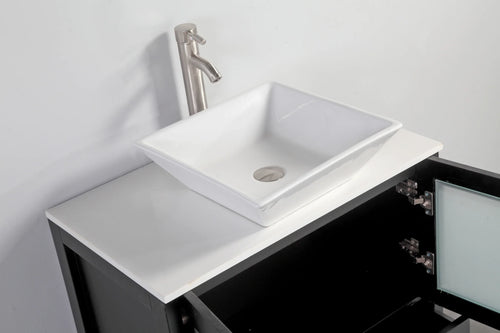 Vanity Art - Bristol 60" Double Vessel Sink Bathroom Vanity Set with Sink and Mirror
