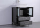 Vanity Art - Bristol 84" Double Vessel Sink Bathroom Vanity Set with Sinks and Mirrors - 1 Side Cabinet