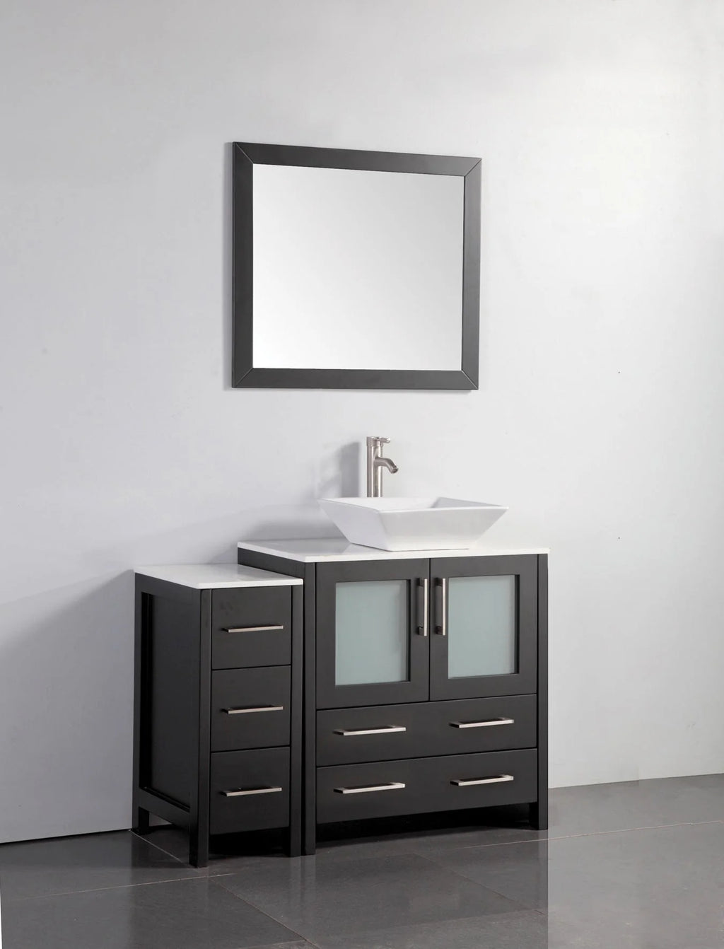 Vanity Art - Westmount 42" Single Sink Bathroom Vanity Set with Sink and Mirror - 1 Side Cabinet