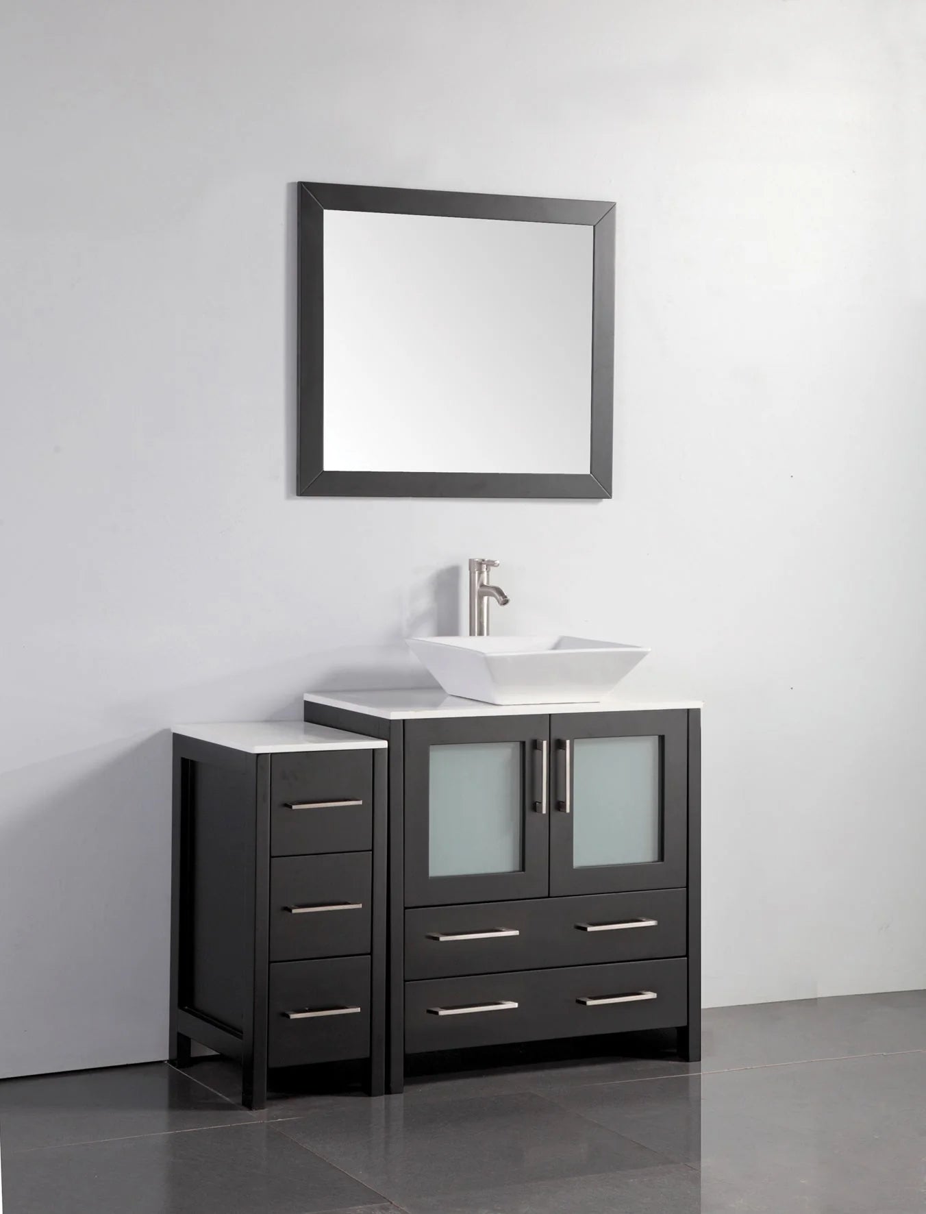 Vanity Art - Westmount 42" Single Sink Bathroom Vanity Set with Sink and Mirror - 1 Side Cabinet