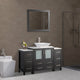 Bristol 54" Single Vessel Sink Bathroom Vanity Set with Sink and Mirror - 2 Side Cabinets