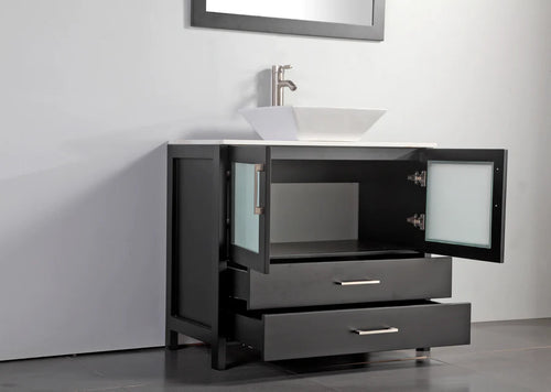 Vanity Art - Bristol 36" Single Vessel Sink Bathroom Vanity Set with Sink and Mirror