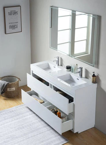 Vanity Art - Malibu 60" Freestanding Double Sink Bathroom Vanity