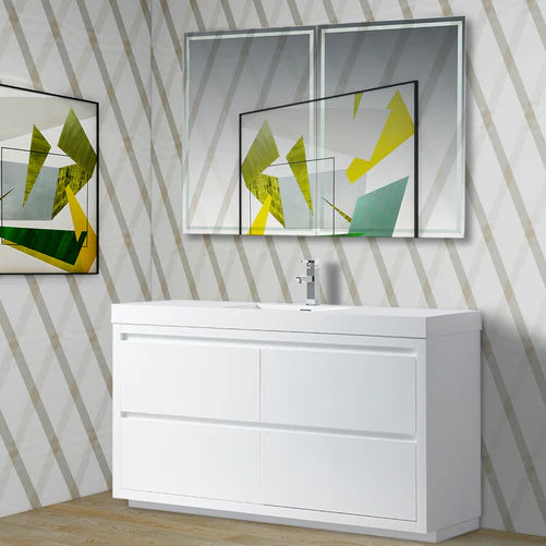 Vanity Art - Malibu 60" Freestanding Single Sink Bathroom Vanity