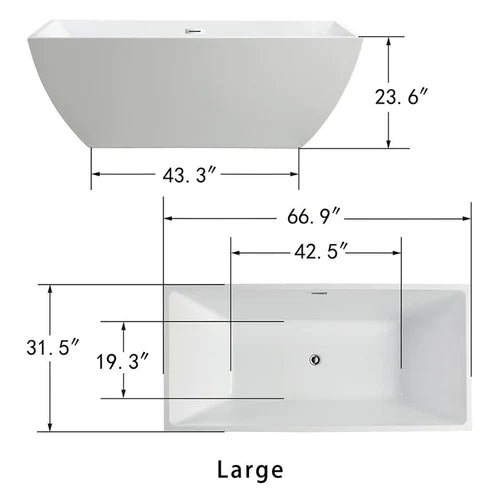Adessa 67" Acrylic Freestanding Bathtub