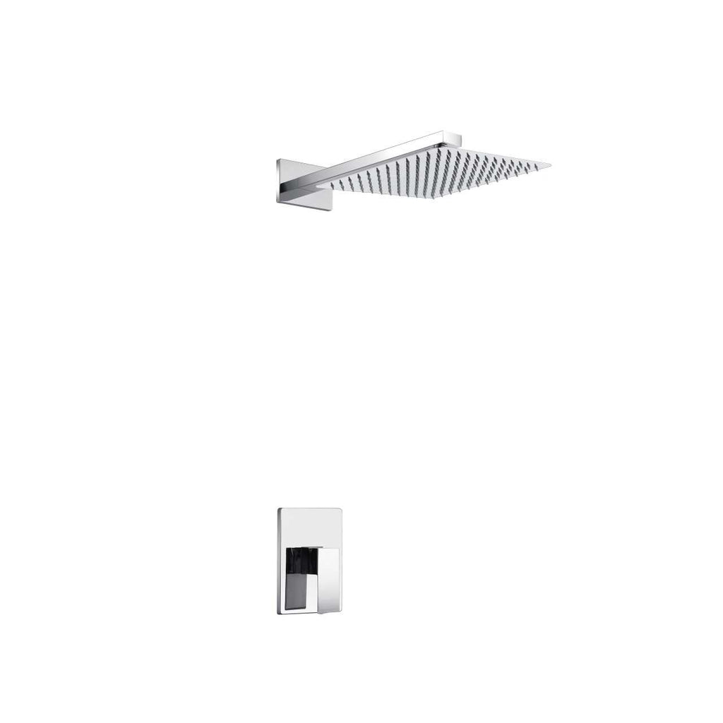 Aqua Piazza Chrome Shower Set with Square Rain Shower