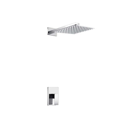 Aqua Piazza Chrome Shower Set with Square Rain Shower