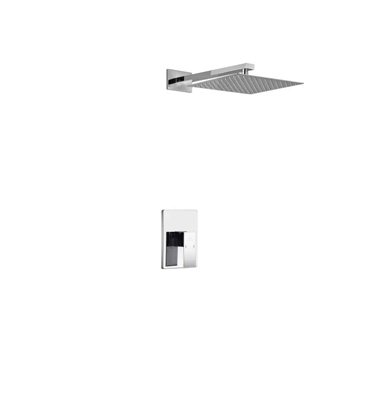 Aqua Piazza Chrome Shower Set with Square Rain Shower
