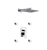 Aqua Piazza Brass Shower Set with 12″ Square Rain Shower and 4 Body Jets