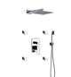 Aqua Piazza Brass Shower Set with 12″ Square Rain Shower, Handheld and 4 Body Jets