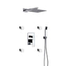 Aqua Piazza Brass Shower Set with 12″ Square Rain Shower, Handheld and 4 Body Jets