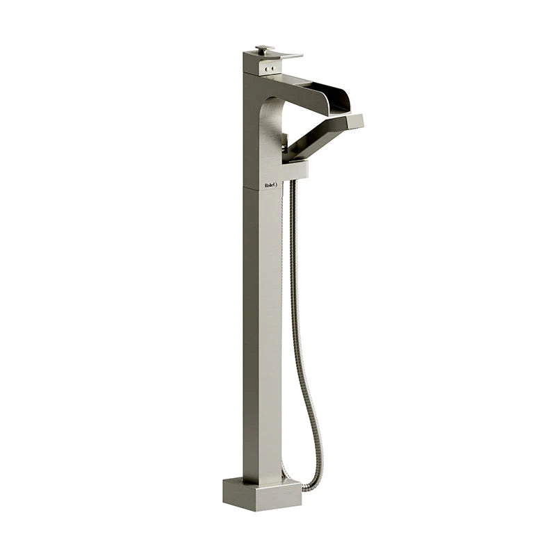 Riobel Zendo Floormount Open Spout Tub Filler with Hand Shower