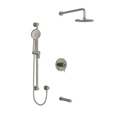 Riobel CS 3-Way Shower System with Hand Shower Rail, Shower Head, and Tub Spout