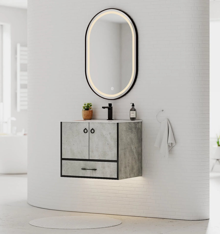 Aventino vanity in bathroom setting — dimensional context