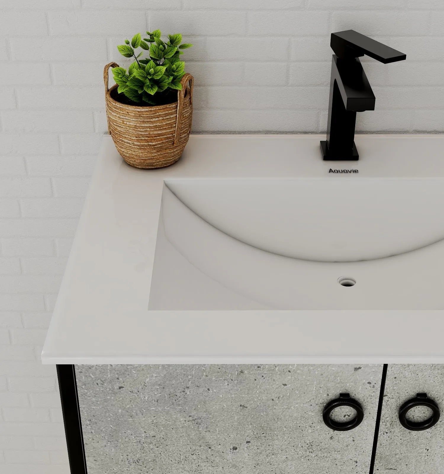 Aventino 30" Concrete-Style Floating Single-Sink Vanity with Sintered Stone Top