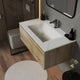 Aventino 32-36-40-inch flat-front floating single-sink vanity detail