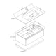 Aventino 32-36-40-inch flat-front floating single-sink vanity detail