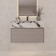 Aventino 32-40-inch calacatta black fluted floating single-sink vanity — sintered stone top