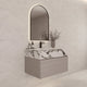 Aventino 32-40-inch calacatta black fluted floating single-sink vanity — sintered stone top