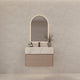 Aventino 32-40-inch calacatta gold fluted floating single-sink vanity — sintered stone top