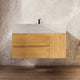 Aventino 32-40-inch calacatta gold fluted floating single-sink vanity — sintered stone top