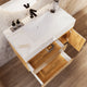 Aventino 32-40-inch calacatta gold fluted floating single-sink vanity — sintered stone top