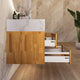 Aventino 32-40-inch calacatta gold fluted floating single-sink vanity — sintered stone top