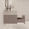 Aventino 32"/36"/40" White Grey Oak Fluted Floating Single-Sink Vanity with Sintered Stone Top