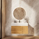 Aventino 32-40-inch calacatta gold fluted floating single-sink vanity — sintered stone top