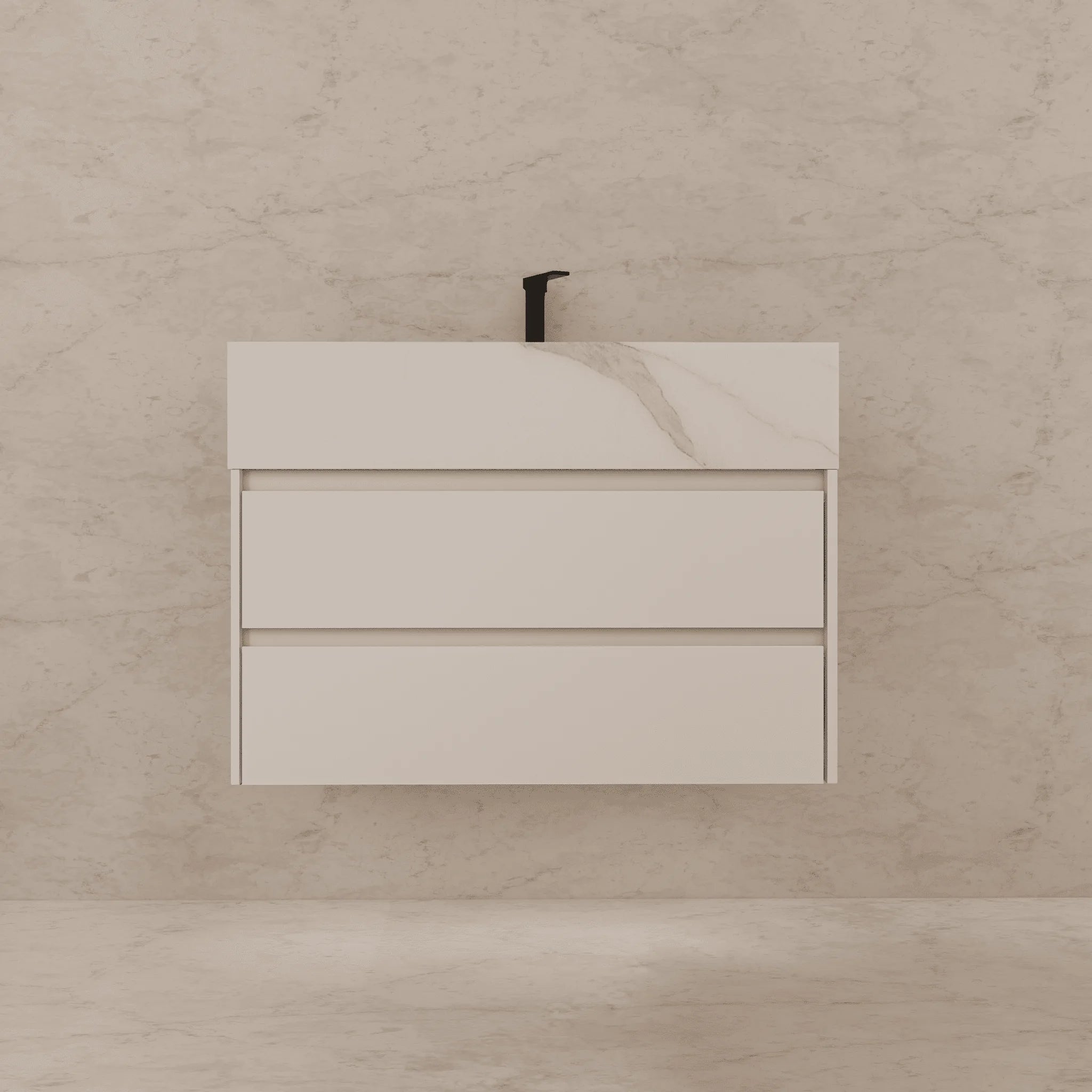 Aventino 32"/36"/40" Fluted Floating Single-Sink Vanity with Sintered Stone Top