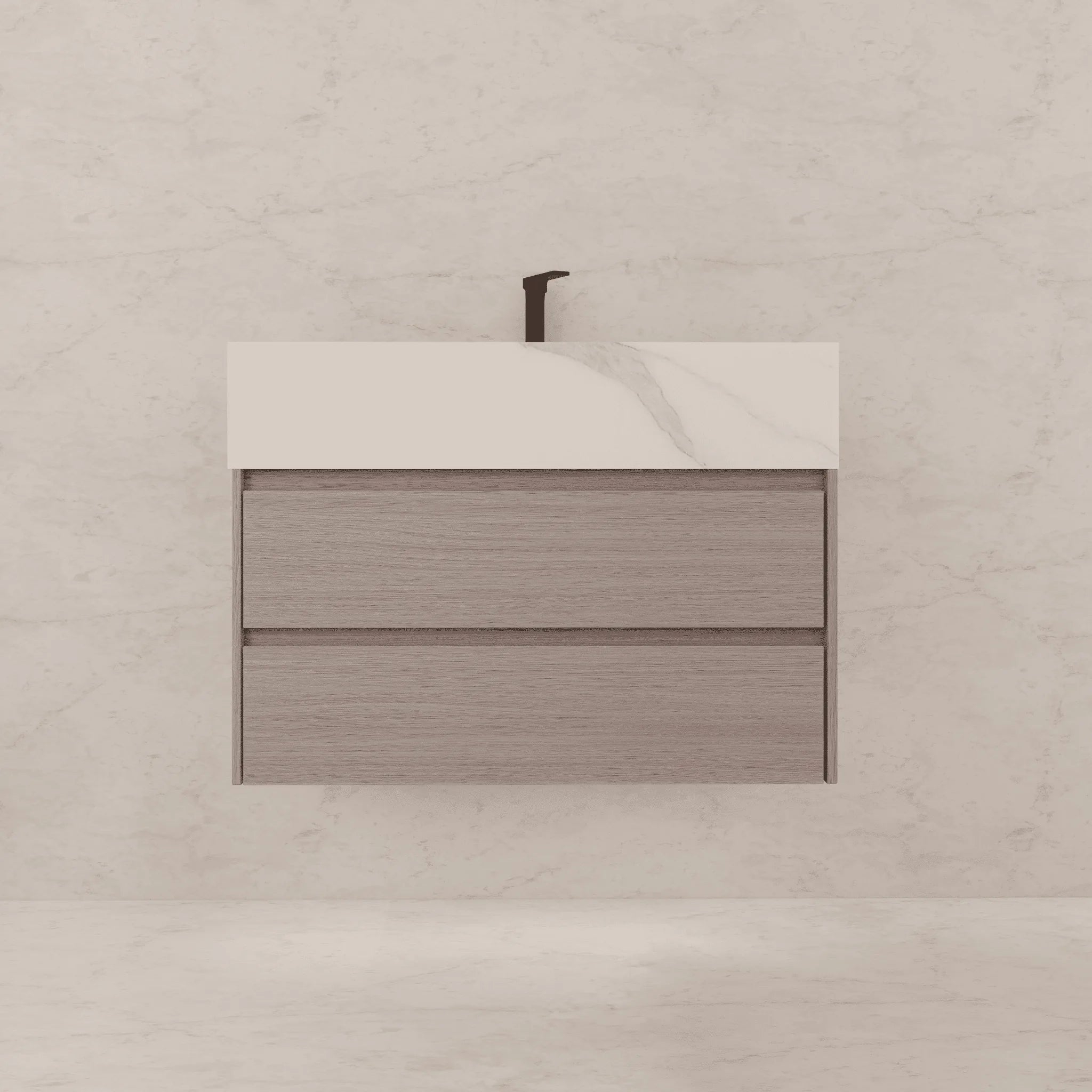 Aventino 32"/36"/40" Fluted Floating Single-Sink Vanity with Sintered Stone Top