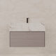 Aventino 32-40-inch ice grey fluted floating single-sink vanity — sintered stone top