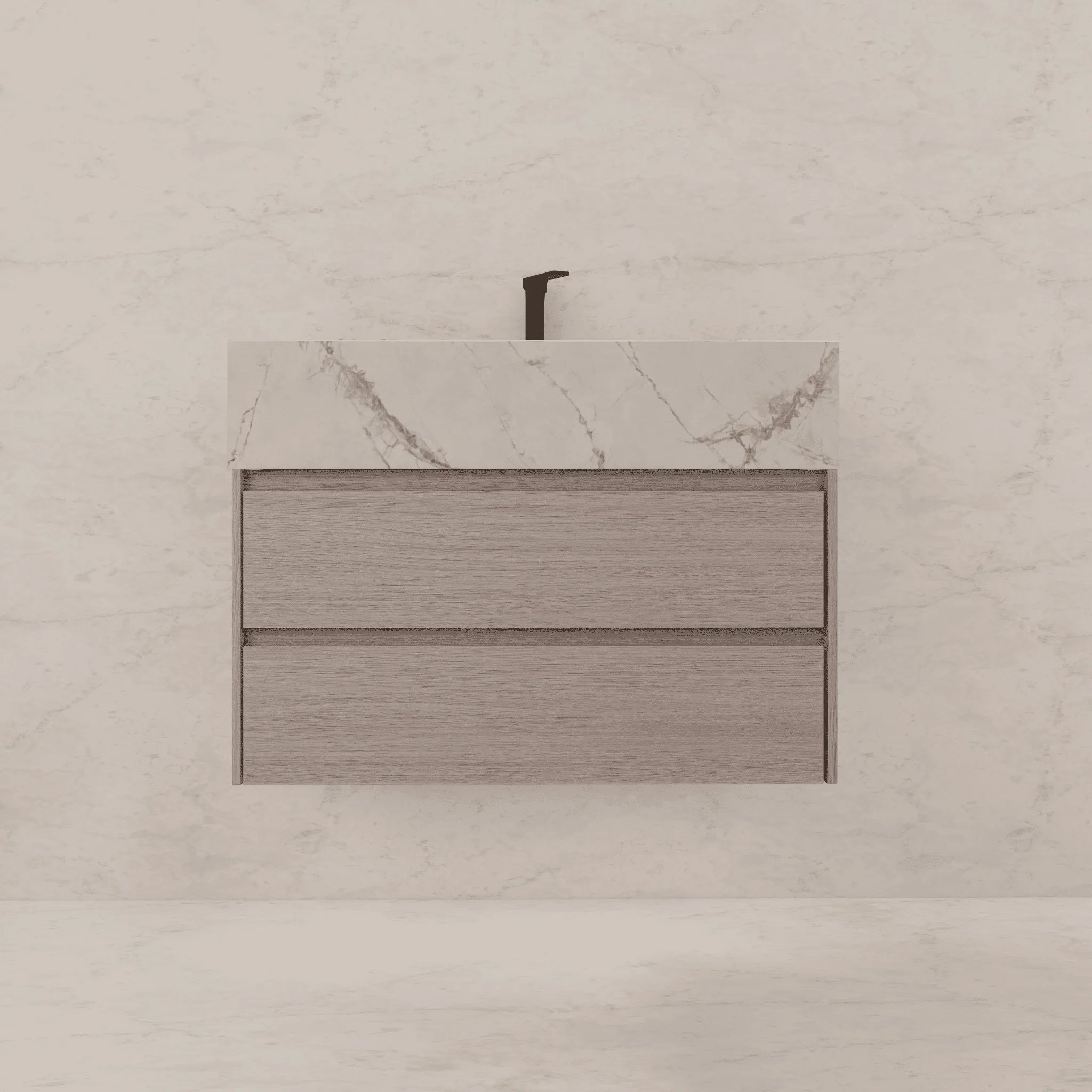 Aventino 32"/36"/40" Fluted Floating Single-Sink Vanity with Sintered Stone Top