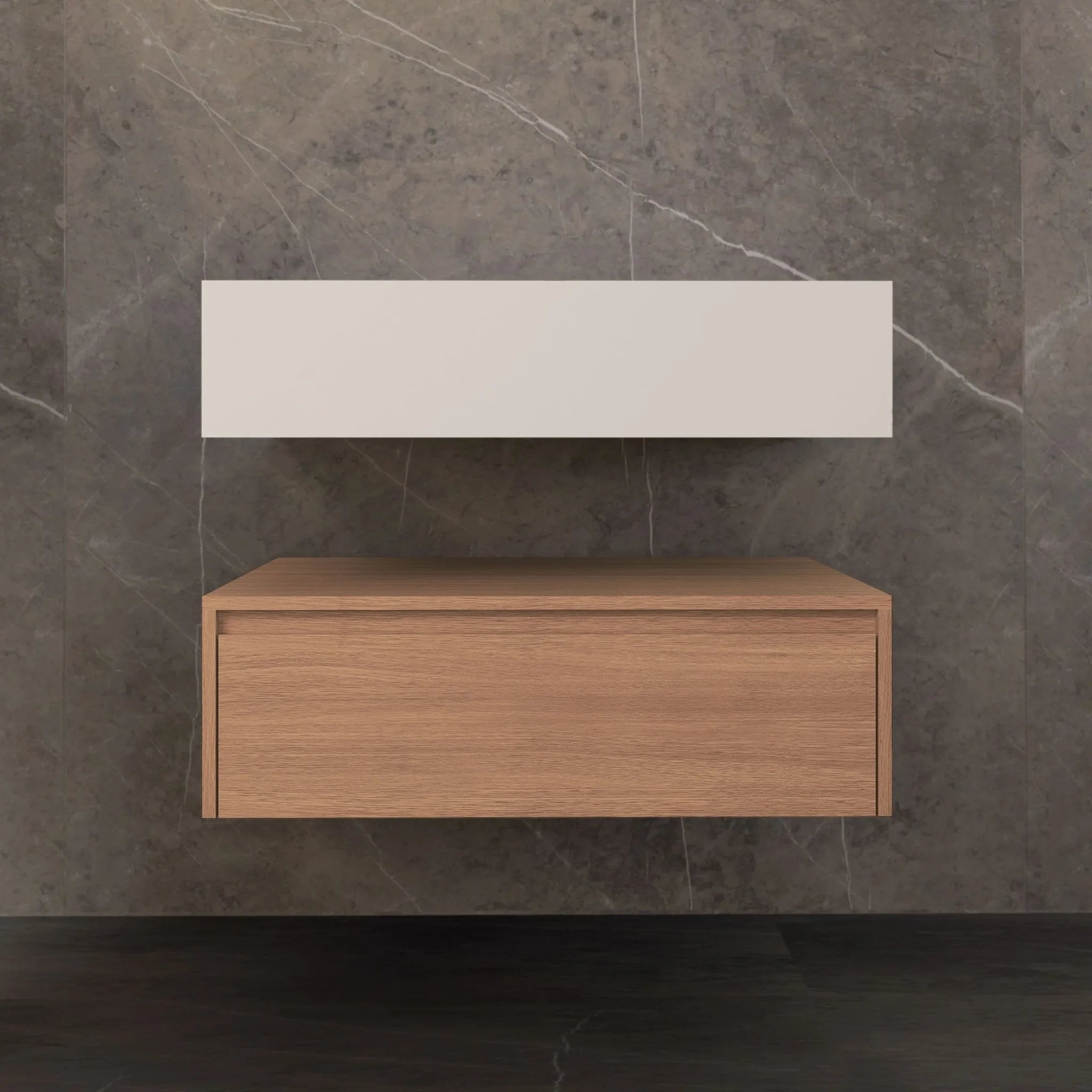Aventino 32"/36"/40" Flat-Front Plywood Floating Single-Sink Vanity with Sintered Stone Top