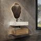 Aventino 32-40-inch white carrara flat-front floating single-sink vanity — sintered stone top