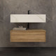 Aventino 32-40-inch white carrara flat-front floating single-sink vanity — sintered stone top