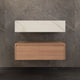 Aventino 32-40-inch white carrara flat-front floating single-sink vanity — sintered stone top