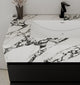Aventino 32-48" Calacatta Black single-sink fluted floating vanity — sintered stone top