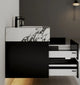 Aventino 32-48" Calacatta Black single-sink fluted floating vanity — sintered stone top