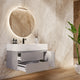 Aventino 32-48-inch calacatta gold fluted floating single-sink vanity — sintered stone top
