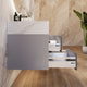 Aventino 32-48-inch calacatta gold fluted floating single-sink vanity — sintered stone top